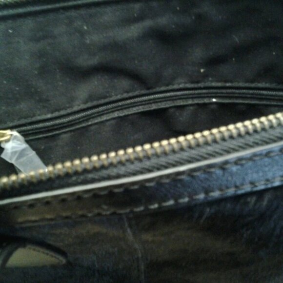 NWT Fossil Vintage Re-Issue VRI Satchel Top Zip Black Haircal - Picture 5 of 7